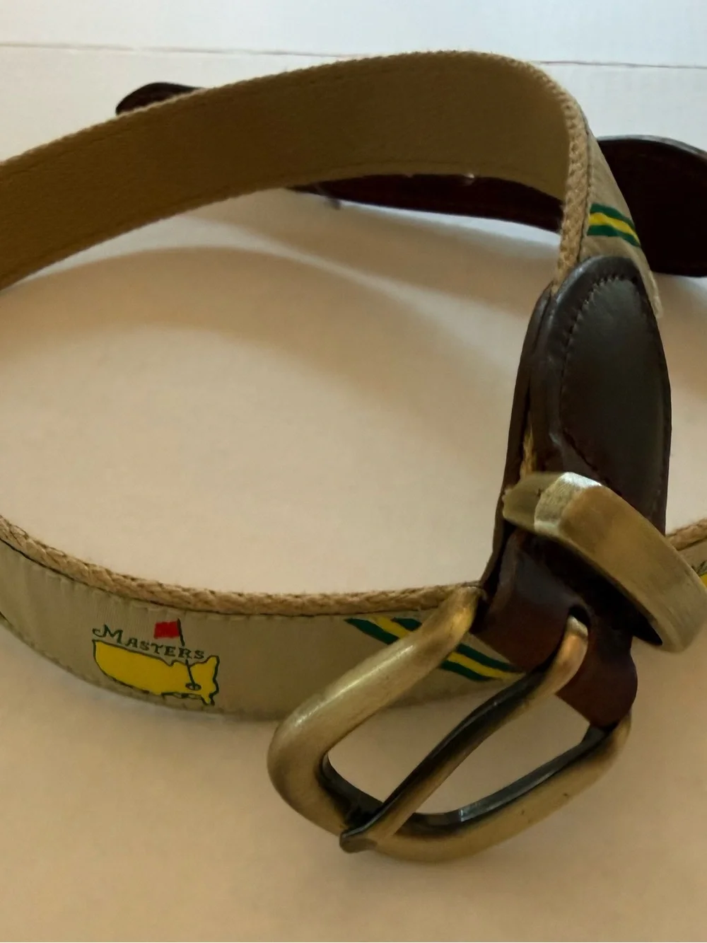 Masters Tournament Belt – Augusta National Logo, Size 34/35, Leather & Brass